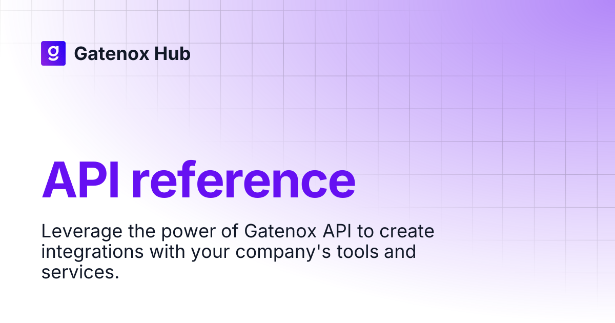 API reference | Gatenox Hub
